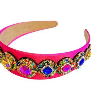 Pink Multicolor Jewel Medallion Brianna Cannon Headband
